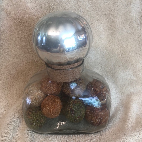 VTG BLOWN GLASS DECANTER WITH MERCURY GLASS STOPPER PERFUME BOTTLE SHAPE… - Picture 3 of 6